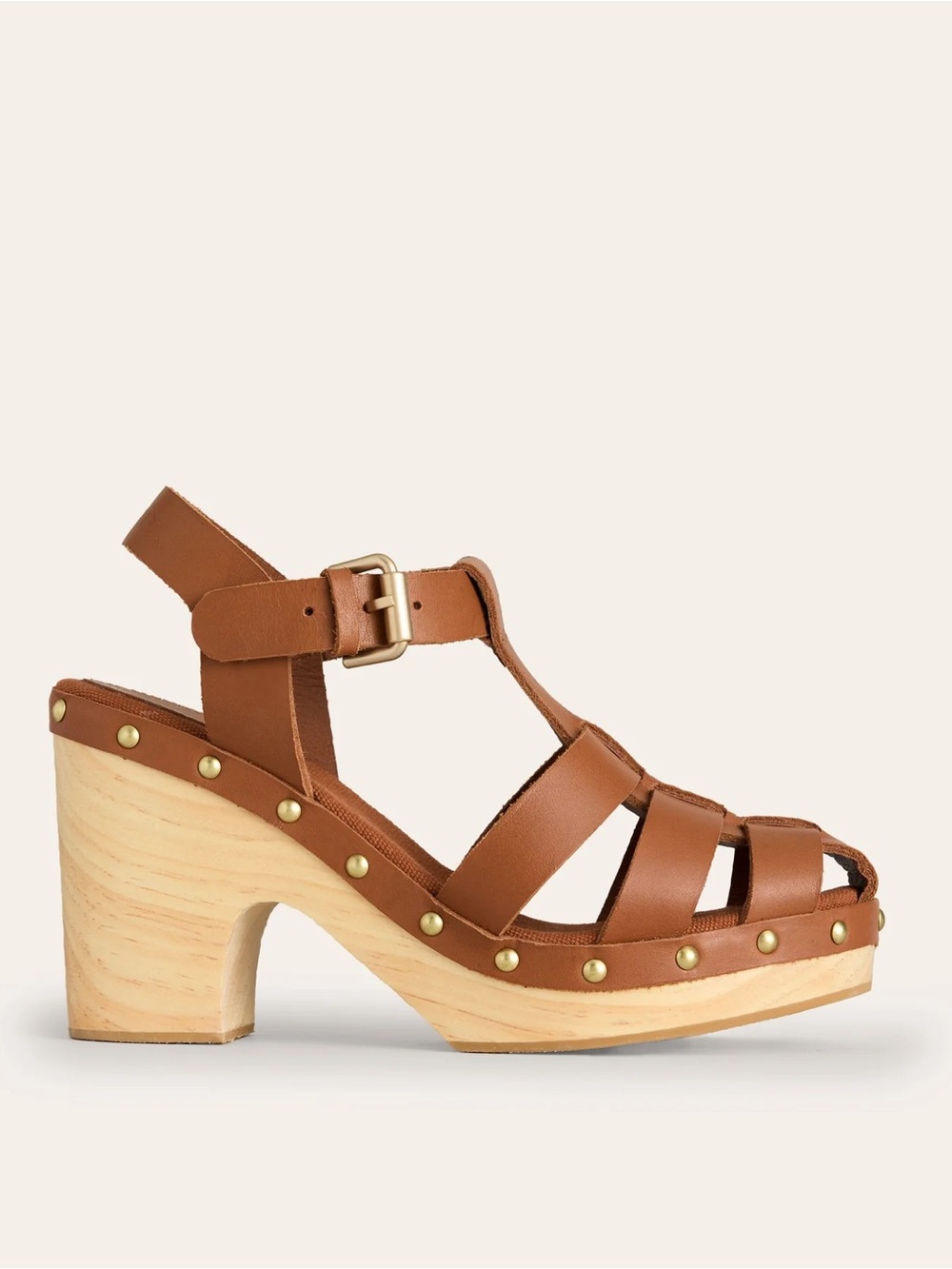 Boden Fisherman Clog heels tan and wood size 40 / 9